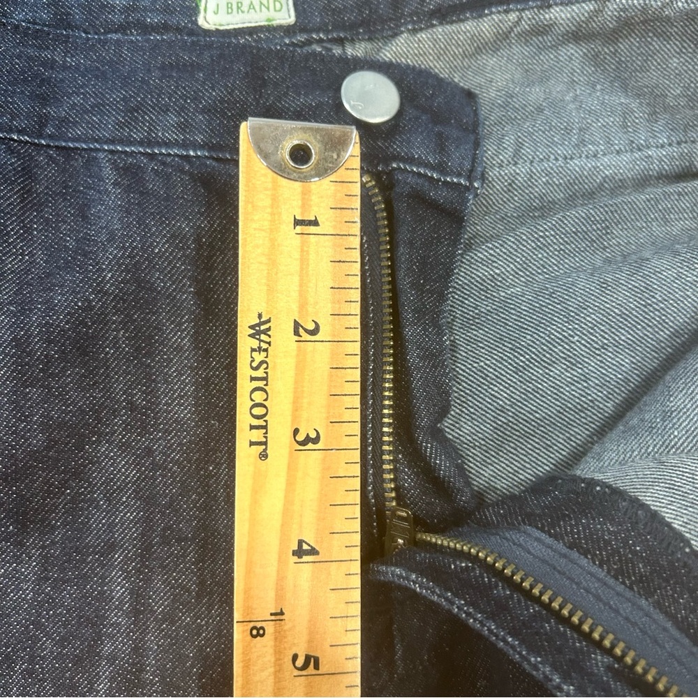 J Brand Wide Leg Flare Jeans Sz 28 Dark Wash Y2K Made in USA Cotton Linen Denim - Picture 10 of 14